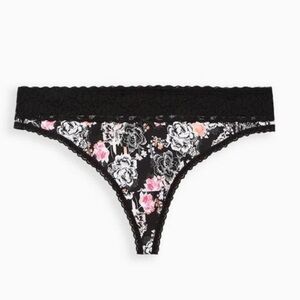 TORRID: NWT Cotton Mid-Rise Thong Lace Trim Panty - Size 2 / 2x